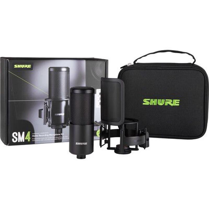 Shure - SM4  Large-Diaphragm Cardioid Condenser Microphone Kit with Shockmount - SM4-K-KIT
