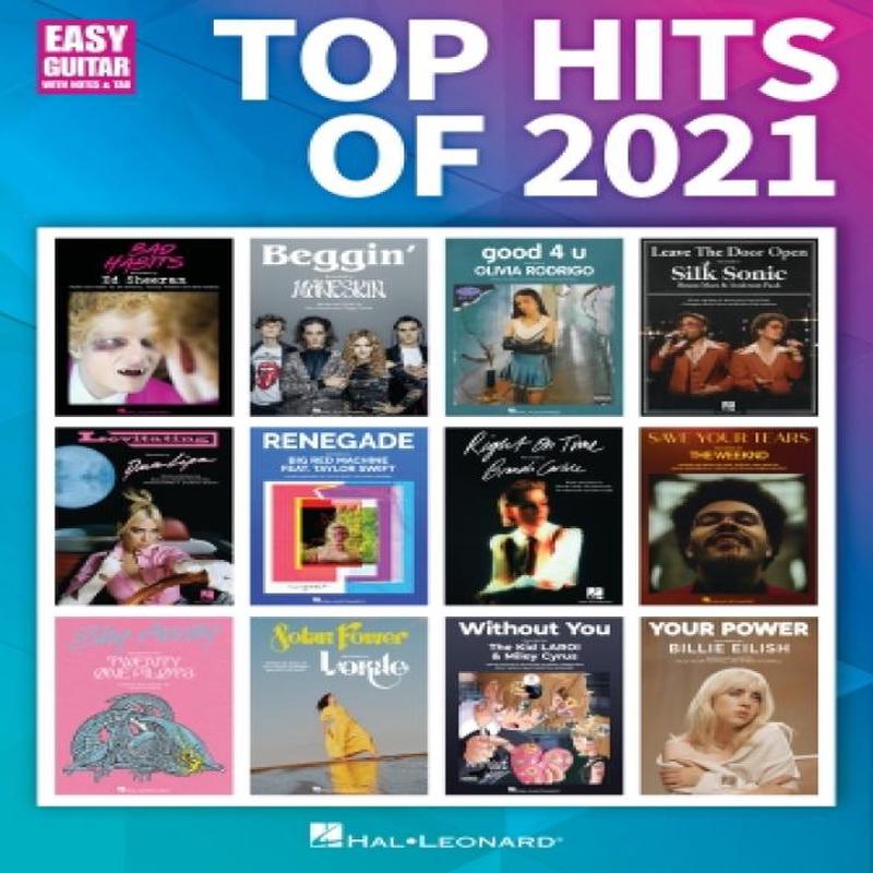 TOP HITS OF 2021 for Easy Guitar with Notes & Tab