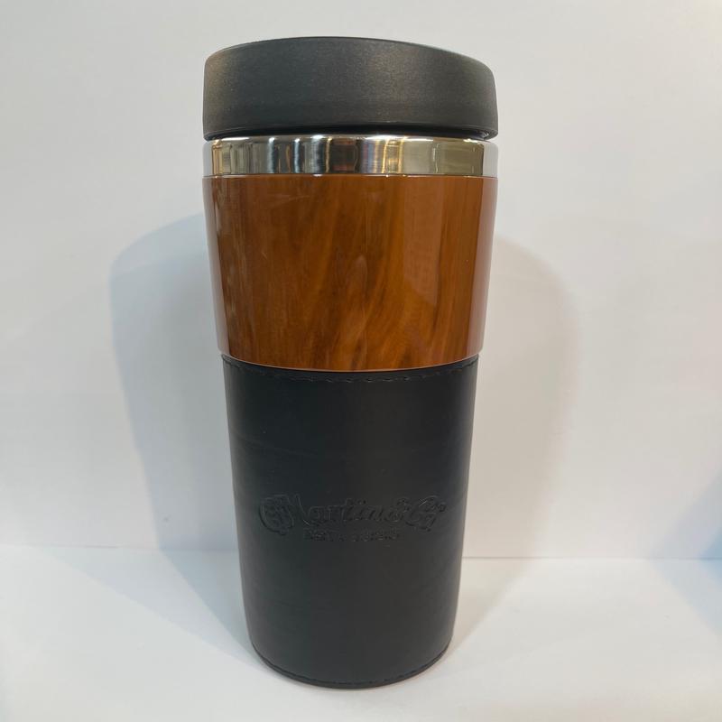 TRAVEL MUG W/LEATHERETTE SLEEVE