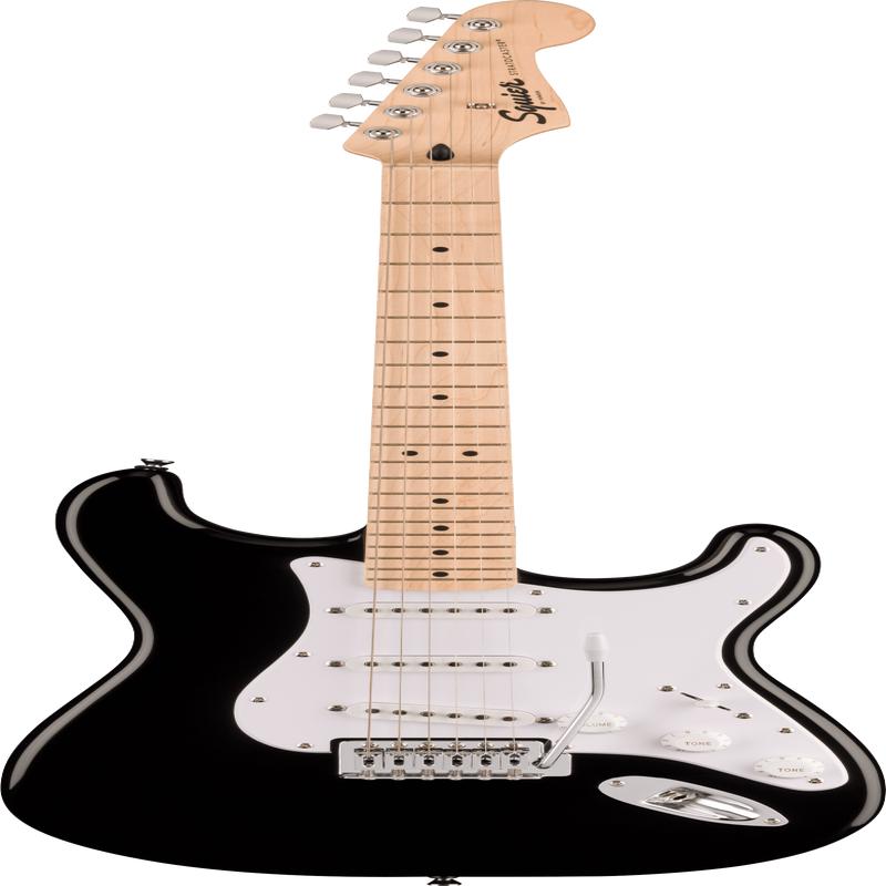 Squier Sonic Stratocaster, Maple Fingerboard, White Pickguard, Black