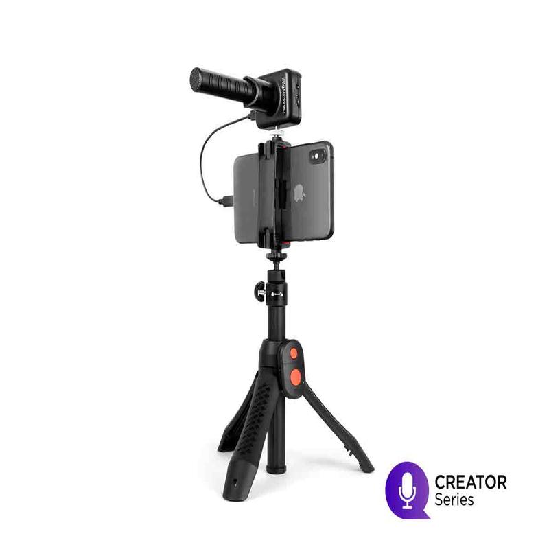IK Multimedia iRig Mic Video Bundle - Professional video/streaming kit for smartphones. Includes iRig Mic Video and iKlip Grip Pro