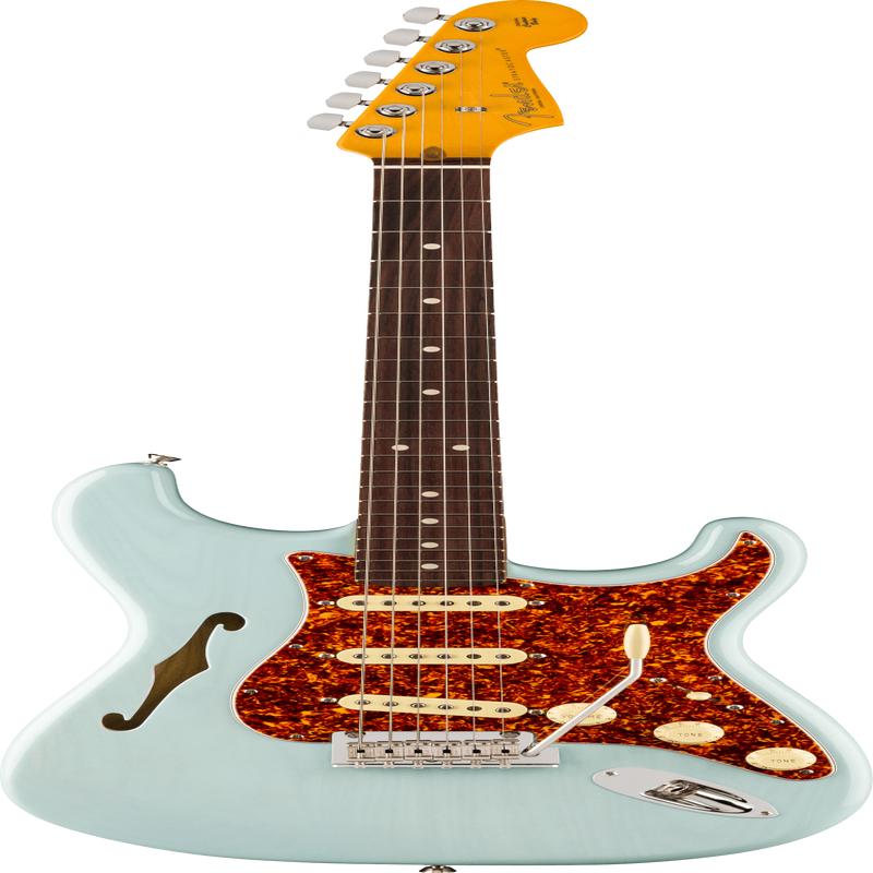 Fender American Professional II Stratocaster Thinline, Rosewood Fingerboard, Transparent Daphne Blue