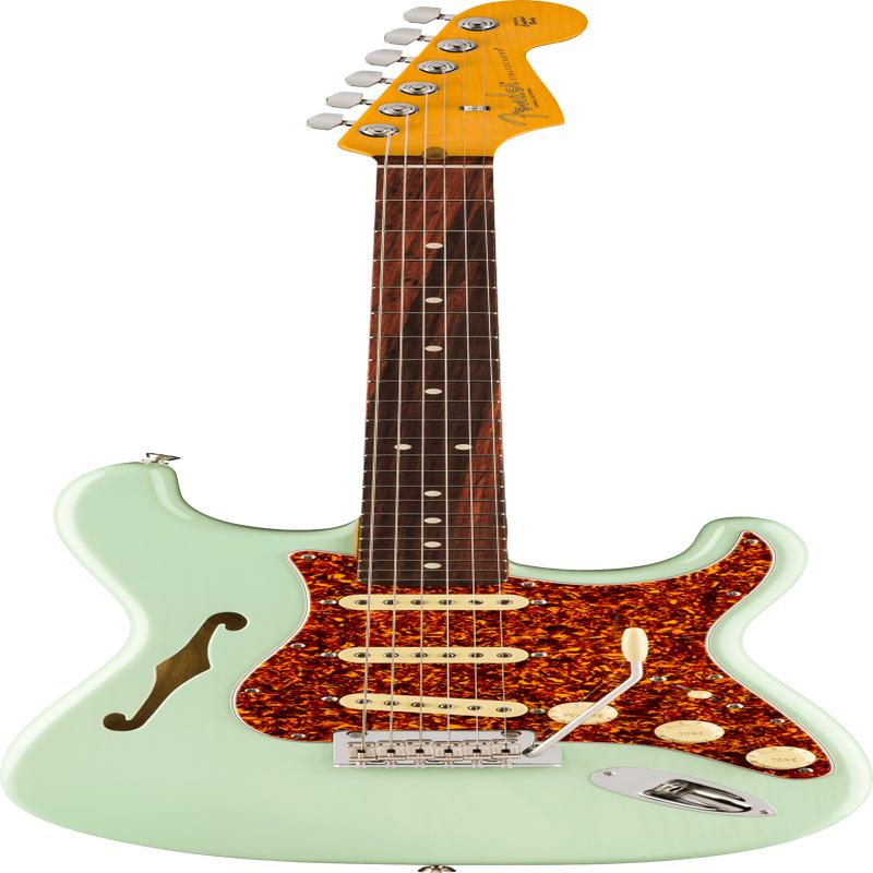 Fender American Professional II Stratocaster Thinline, Rosewood Fingerboard, Transparent Surf Green